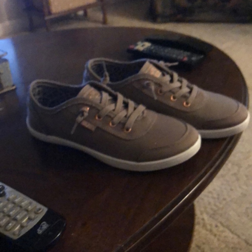 Sketchers-Bobs, lace up shoes, NWOT, never worn, taupe color